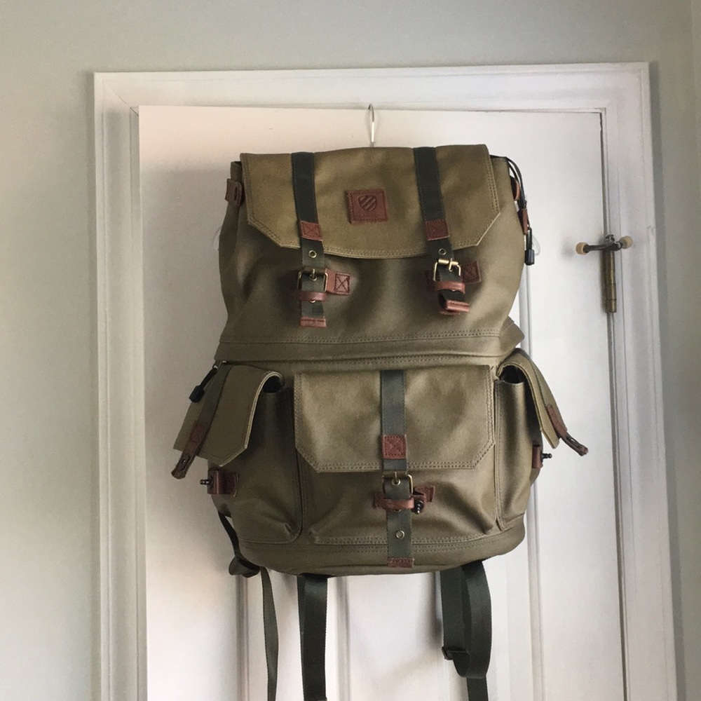 olive Green Langly Camera bag Backpack